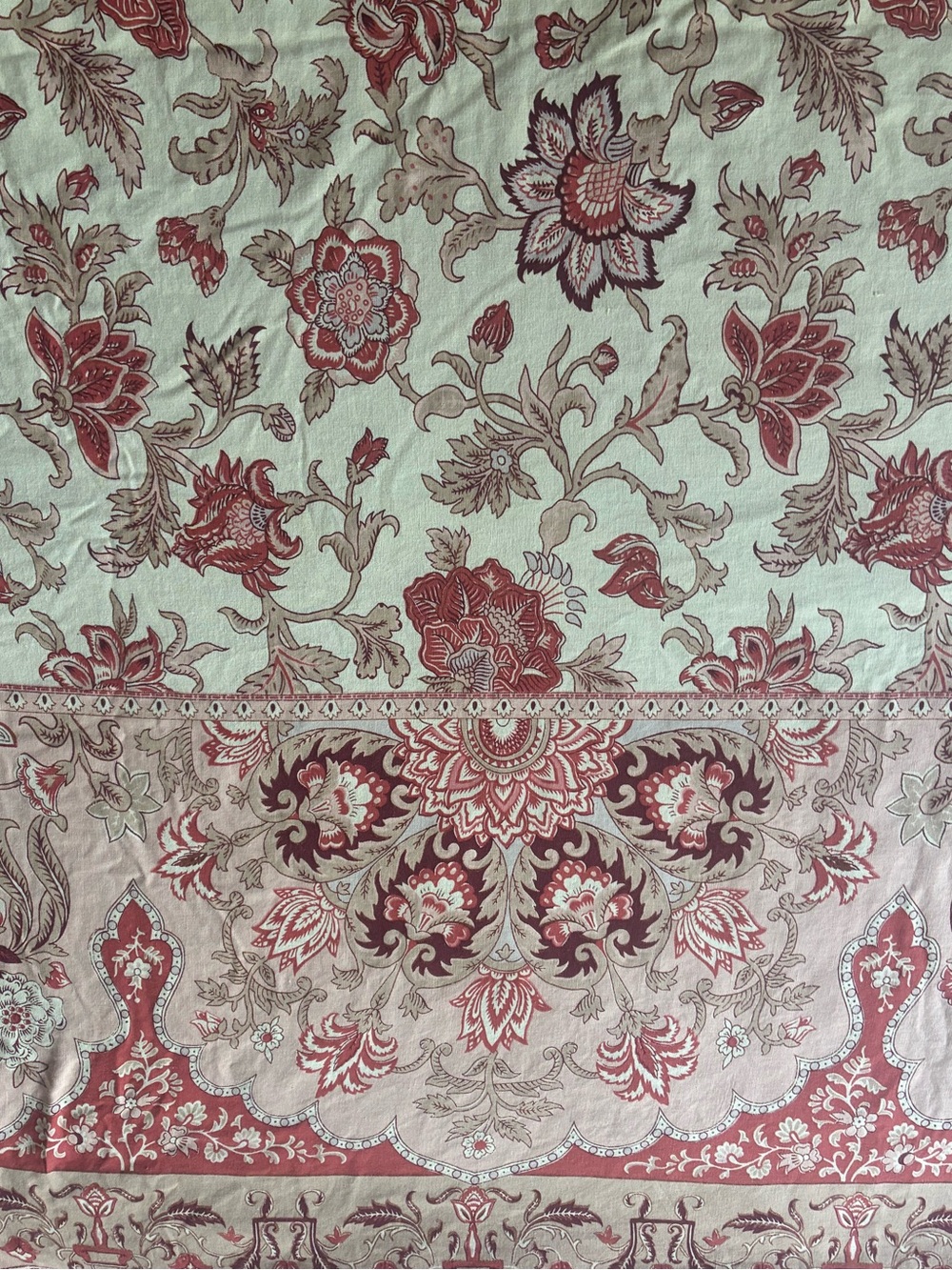 Pottery Barn Tascha Palampore 3 Piece Duvet Set Queen Floral Linen Cotton Boho